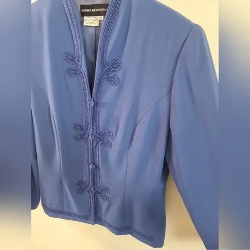 Donna Morgan empire blue stitched detailing button blazer size 10
