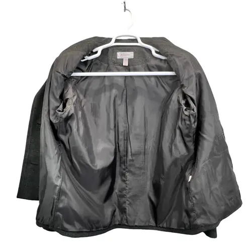 JM Collection Womens Peacoat Jacket Gray M Button Front Classic Minimalist Coat