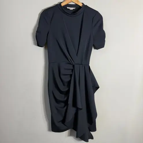 Rachel Parcell  Interlocking Draped Mini Dress Women's XXS Black Career Designer