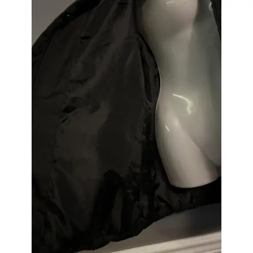 Larry Levine Down Jacket Womens Medium Black Hooded Faux Fur Removable Hood Coat