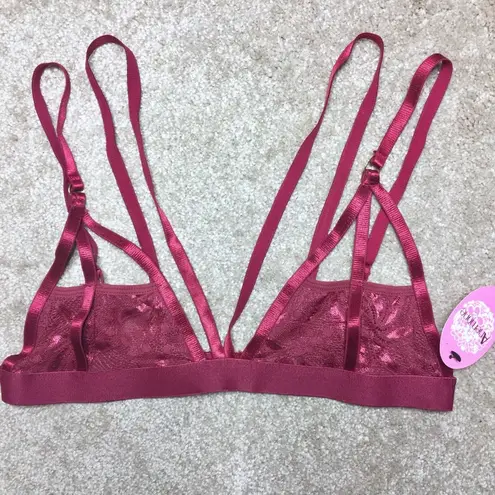 Anemone  Strappy Lace Red Bralette Size Small