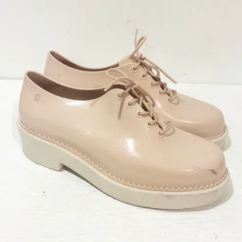 Melissa  Size 9 Pink PVC Jelly Lace Up Oxford Shoes