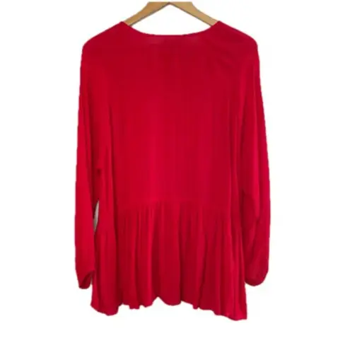 Neiman Marcus VTG Red Oversized Boho Peasant Style Blouse, Small (fits LG) - Image 3