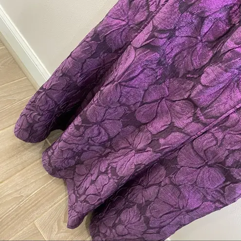 Aidan Mattox One Shoulder Purple Jacquard Gown Formal Evening Maxi Dress Sz 10