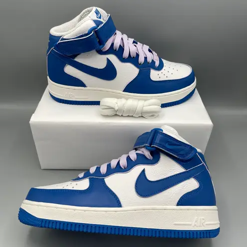 Nike WOMEN AIR FORCE 1 '07 MIDWHITE/MILITARY BLUE-SAIL-DOLL Size 8