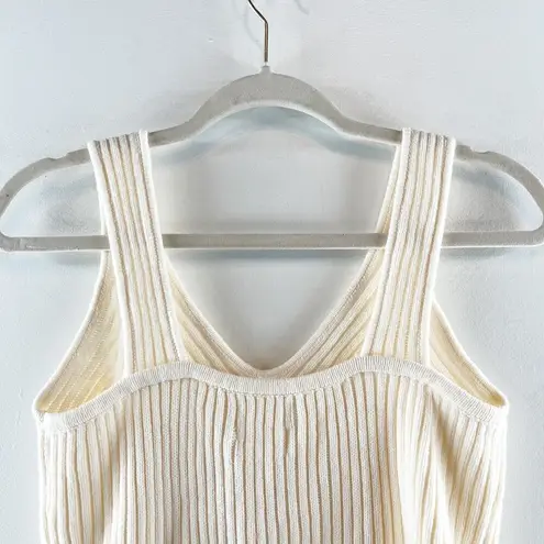 Blu Pepper  This Dream Cozy Life Sleeveless V-Neck Ribbed Tank Top Cream Large