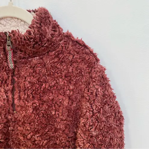 Weatherproof Vintage 1948 Cranberry Red Faux Shearling Quarter Zip