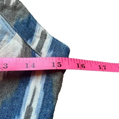 Shyanne Blue Tan Southwestern Print Cotton Mini Dress XS Country Sundress Rodeo