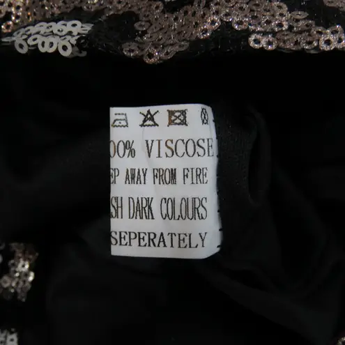 Club L Leopard Print Sequin Plunge Neck Long Sleeve Mini Dress 4 Brown