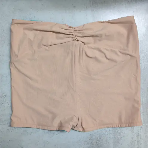 NWT Citrus Tie Dye Blue Pink Yellow Peach Ruched Waistband Swim Boy Shorts Large