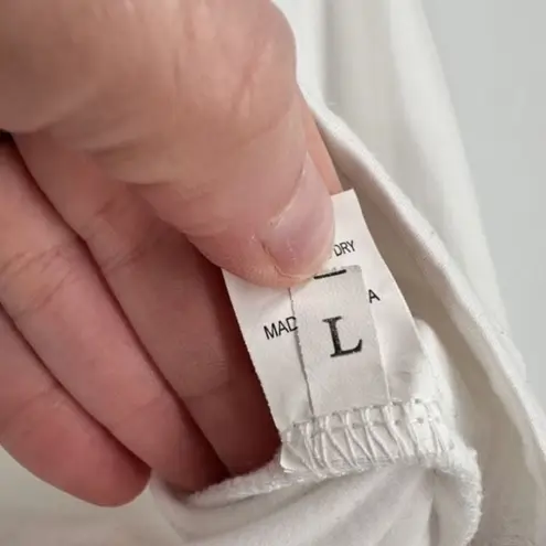 Bratz Long Sleeve Stretch Cropped V Neck Shirt Size Large White & Pink