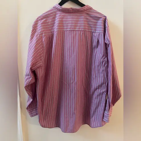 L.L.Bean  long sleeve button down shirt, pink stripe, size 3X