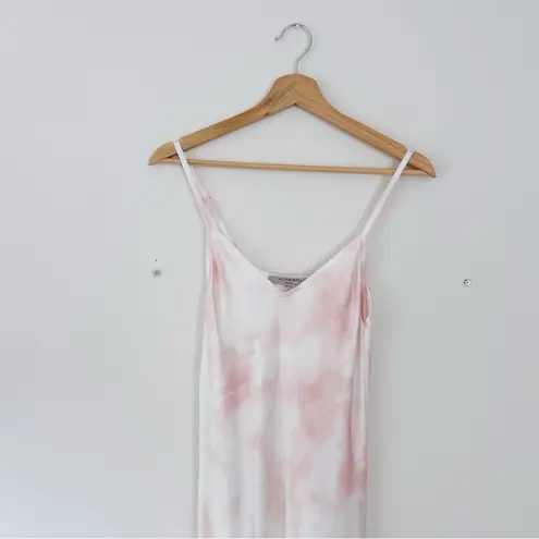 All Saints Benno Slip Dress Pink & White, Trendy Tie-Dye SMALL