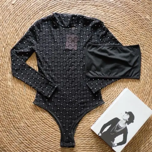 Love Nation Black Mesh Bodysuit
