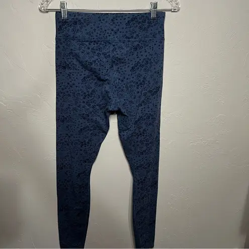 Pact Organic Cotton Blend Blue Ditzy Floral Activewear Yoga Leggings