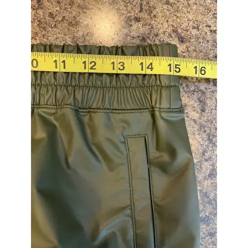 Aerie ‎ Offline Real Luxe Wide Leg Olive Green Vegan Leather Pants Medium