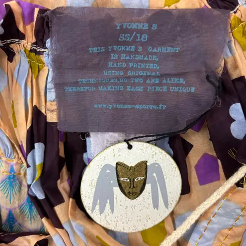 Yvonne S Sleeveless Maxi Hippy Dress Size Medium Tiered Cotton Voile