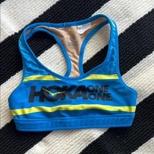Hoka One One Women's Blue and Yellow Bra and Swim Top size XS
