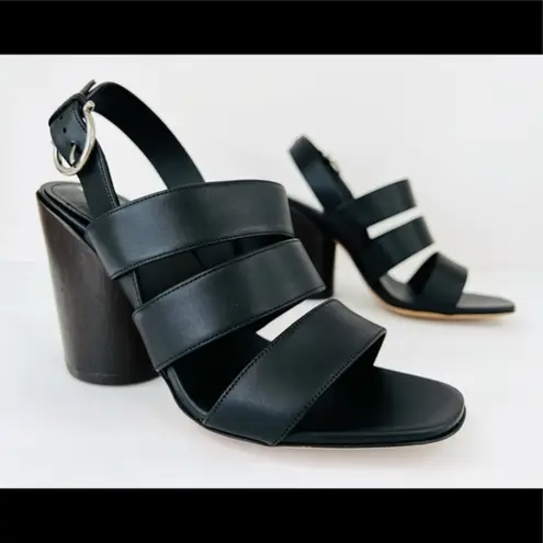 Salvatore Ferragamo Trezze 85mm Block Heel Slingback Leather Sandals Size 7