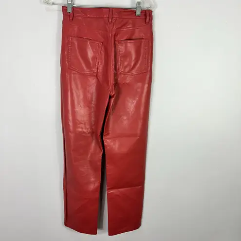 Wilfred Pants 4 Aritzia Melina Faux Sienna Red Leather Straight Edgy Boho Glam