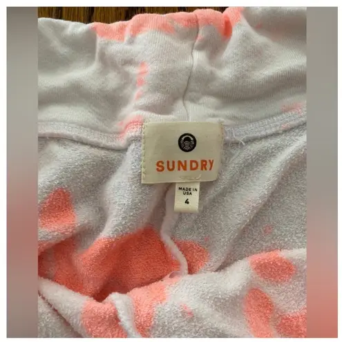 Sundry Tie Dye Shorts Womens XL Lounge Casual Coral Pink White Drawstring