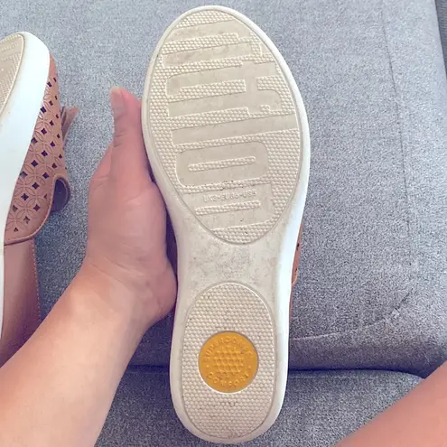 FitFlop D'ORSAY Caramel Brown Latticed Leather Tassel Loafers Flats US 5