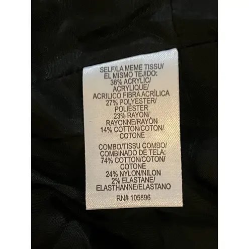 Worth New York Blazer Jacket Womens 8 Black White Tweed Two Button Lined