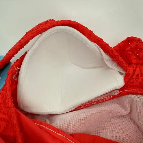 Swim Solutions Swim Dress Size 12 Bow Front Tummy Control Swimsuit Orange NWT