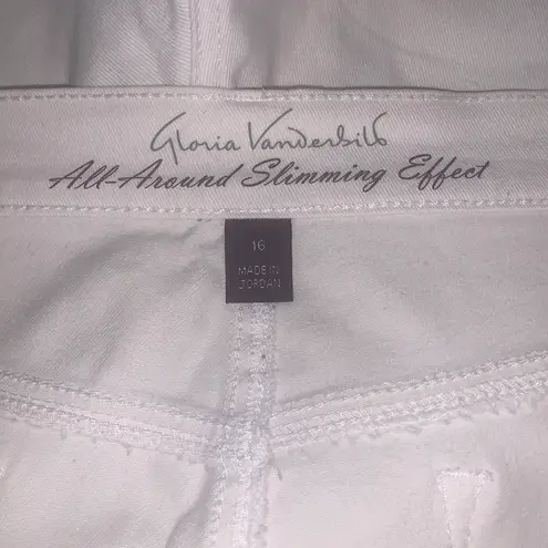 Gloria Vanderbilt Amanda Women's 16 White Bermuda Shorts All Around Slimming
