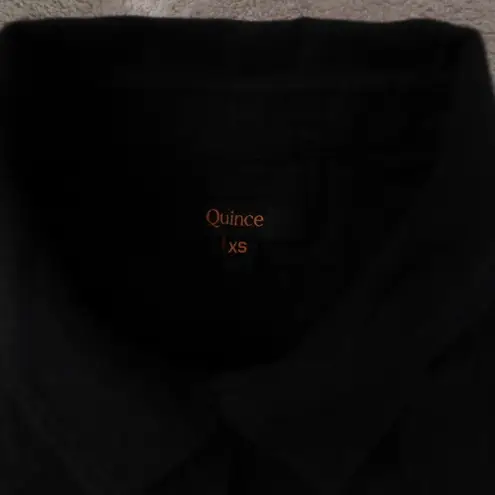 Quince Muslin Button Up Shirt Women's XS Black Long Sleeved Cotton Soft