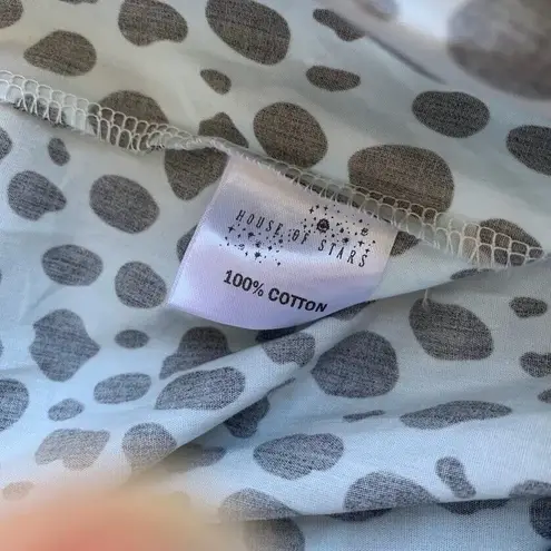 House of Stars Maxi Tiered Skirt High Waisted Size 10 Cotton Leopard Print Blue