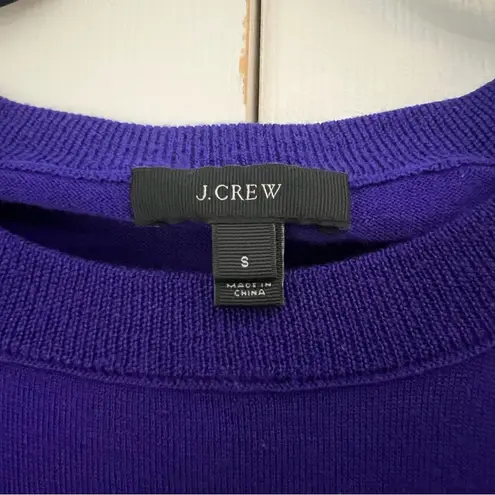 J.Crew  Royal Blue Tippi Sweater Crewneck 3/4 Sleeve Size Small Merino Wool