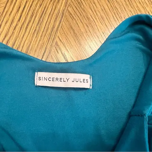 Sincerely Jules Womens Size Xs Teal Tank Top Bodysuit Soft Stretch Summer New