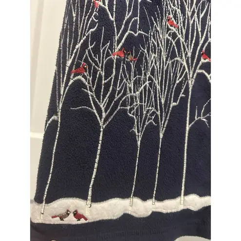 Rebecca Malone Women’s Size Small Blue Embroidered Cardinal Zip Up Fleece Vest