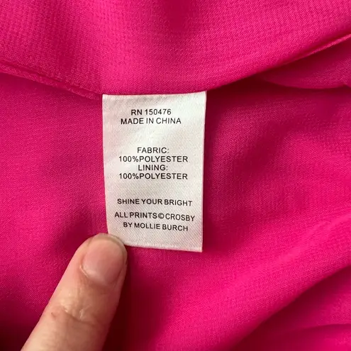 CROSBY by Mollie Burch NWOT Crop Top in Pink/Scarlett Balloon Sleeves, Size S