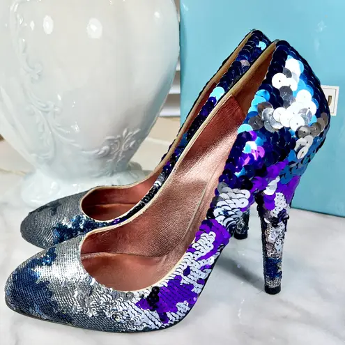 Miu Miu Multicolor Sequin Round Toe Pumps