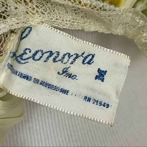 Vintage 60’s/70’s Floral Babydoll Nightie Yellow Green Chiffon Ruffle M Size M