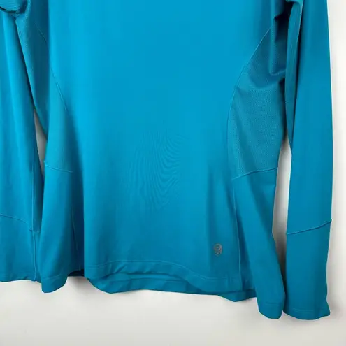 Mountain Hardwear Womens Long Sleeve Crewneck Top Sz Large Teal Blue
