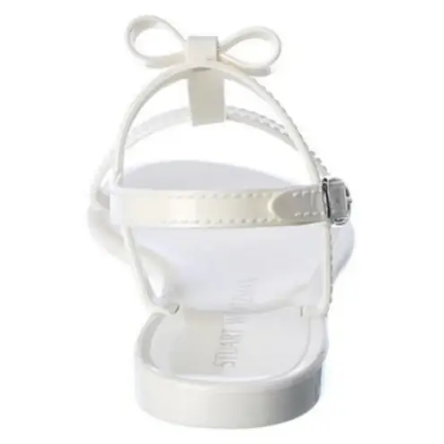 Stuart Weitzman 💕💕 Mellie Bow Jelly Sandal ~ White 7 New Without Box