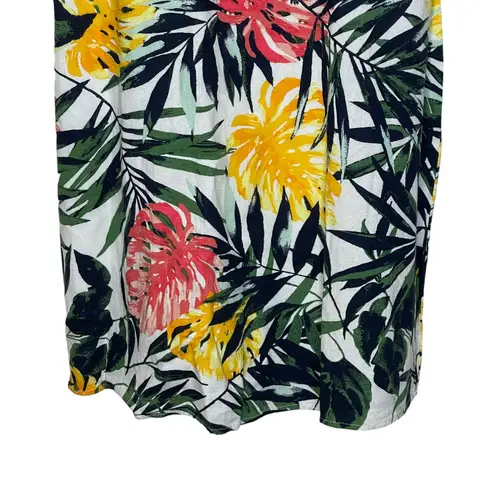 Jodi Kristopher ‎ Tropical Tie Front Summer Dress Strap Linen Blend 1 Women NWT