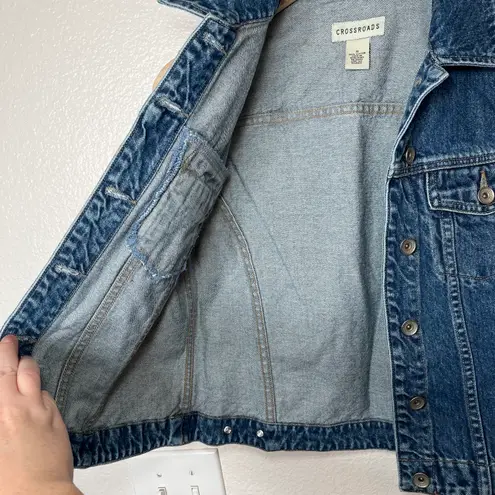 Crossroads Vintage Denim Cotton Blue Jean Sleeveless Vest S