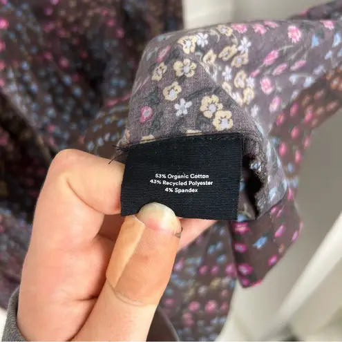 Summersalt The Countryside Poplin Tiered Shirtdress in Floral Prairie Chocolate