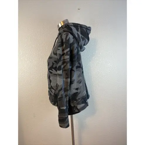 Polo  Ralph Lauren Womens Full Zip Hoodie Jacket S Small Black Gray Camo Pockets