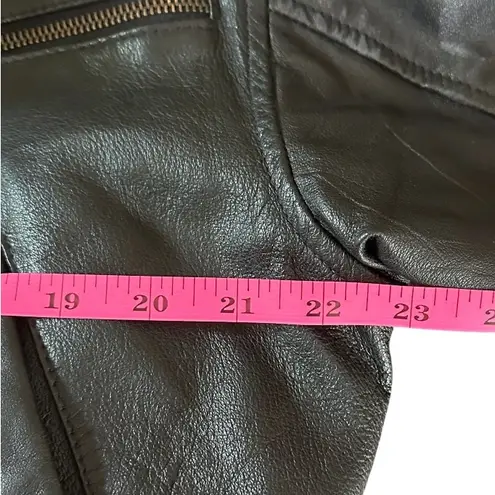 Vintage Boutique Europa Womens Full Leather Moto Jacket. Black, Size 6 Oversized Black