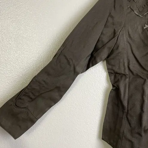 Vtg Scully Womens Western Shirt Small Brown Pearl Snap Embroider Cowgirl NWT