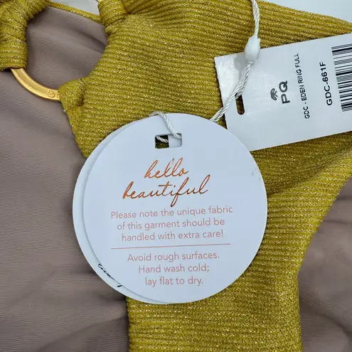 PQ SWIM PILYQ Swim Bottoms Size Small NWT Eden Ring Full Gold Coast Teeny Swim Yellow