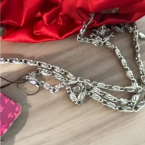 Lulu Townsend Red Satin Evening Handbag Crossbody or Clutch NWT See Descript