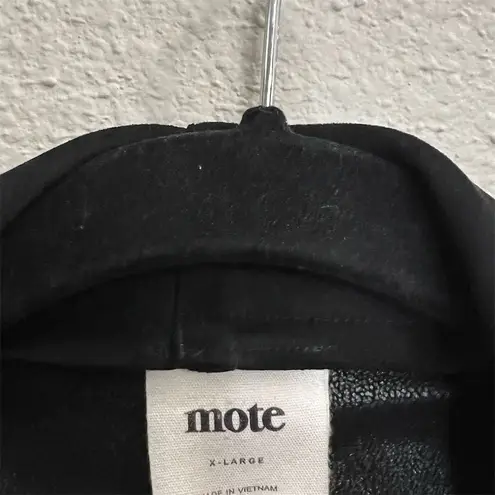 Mote Women's XL Black Faux Leather Moto Jacket Full Zip Lightweight