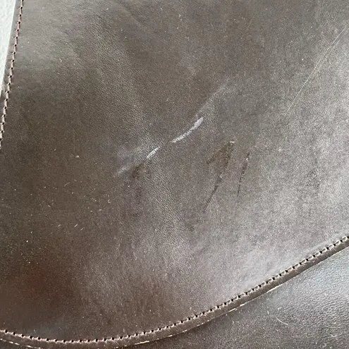 CRIZ Swiss Handmade Clutch Shoulder Bag Asymmetrical Brown Leather Minimalist