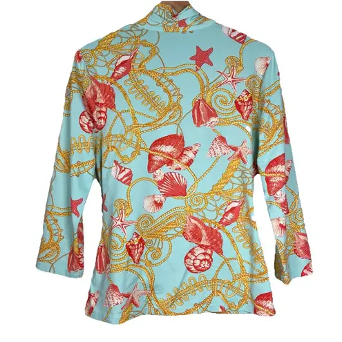 J. McLaughlin Seashell Wrap Top Womens Catalina Top Size Small Resort Beach Rope